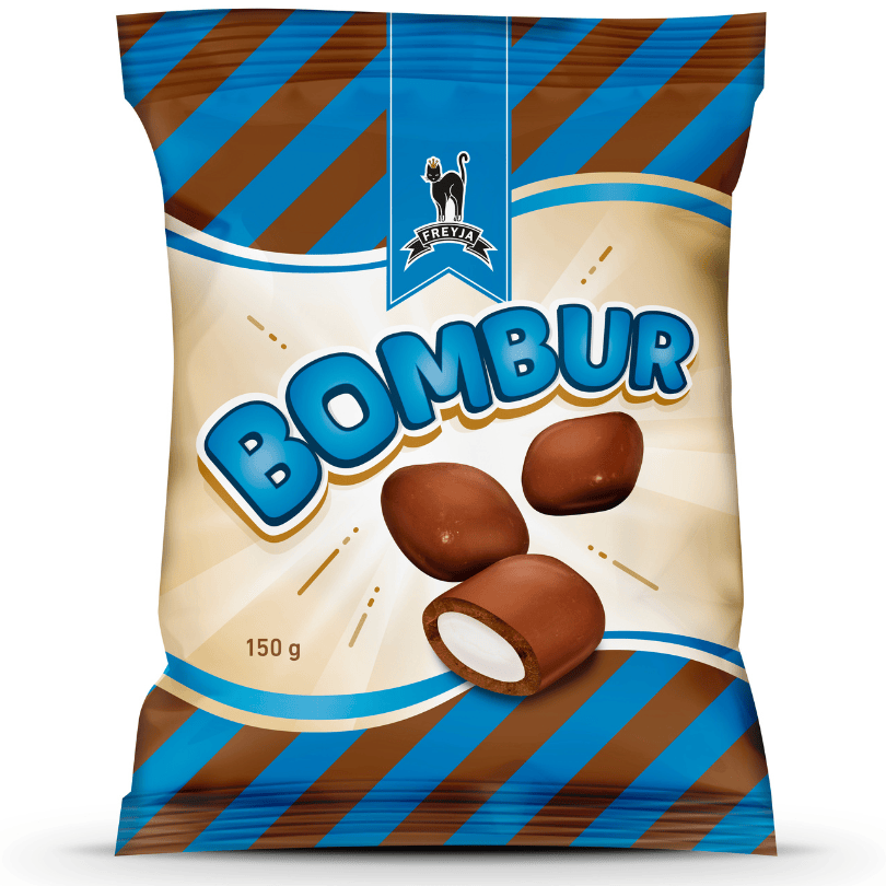 Freyja Bombur 150 g bag, vanilla caramels in milk chocolate