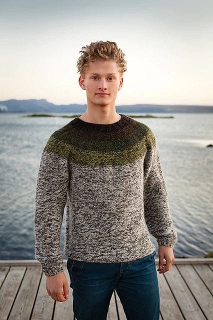 Rangur Greentone wool sweater - Knitting Kit - The Icelandic Store
