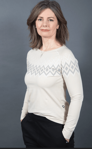 Arna Long-Sleeve T-Shirt wool sweater pattern - Beige