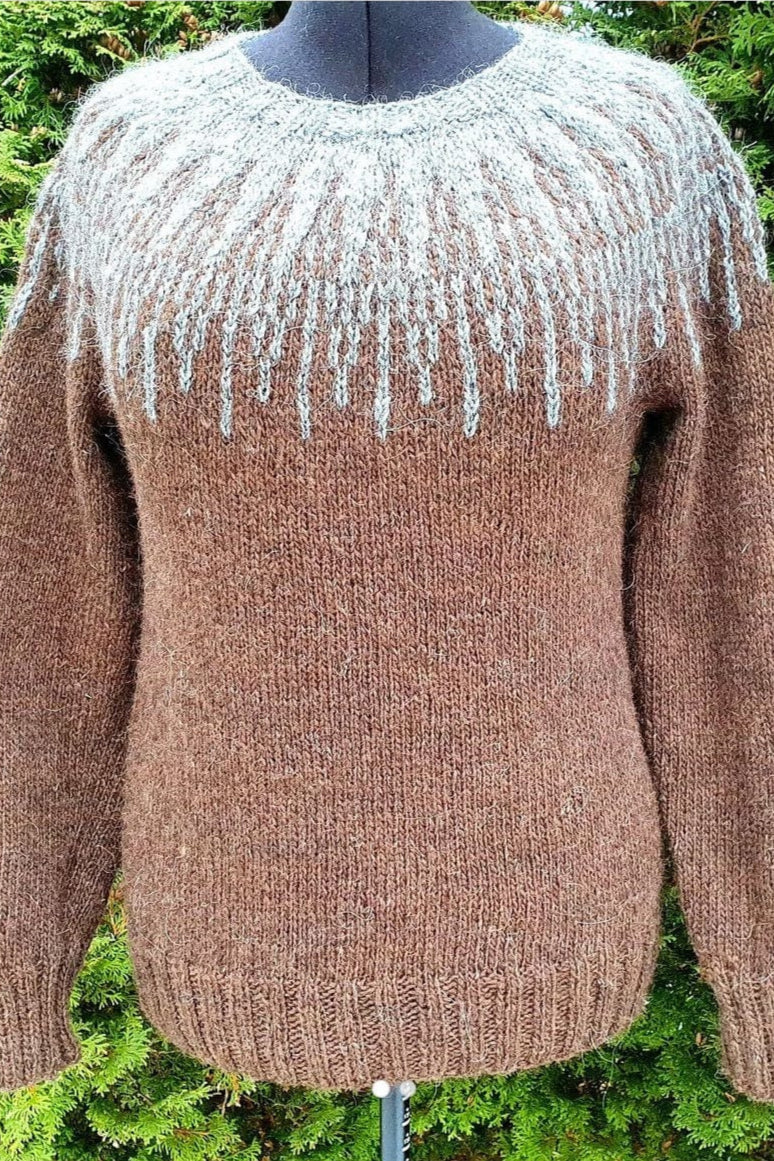 Arnar Icelandic sweater Acorn Heather - Knitting Kit - The Icelandic Store