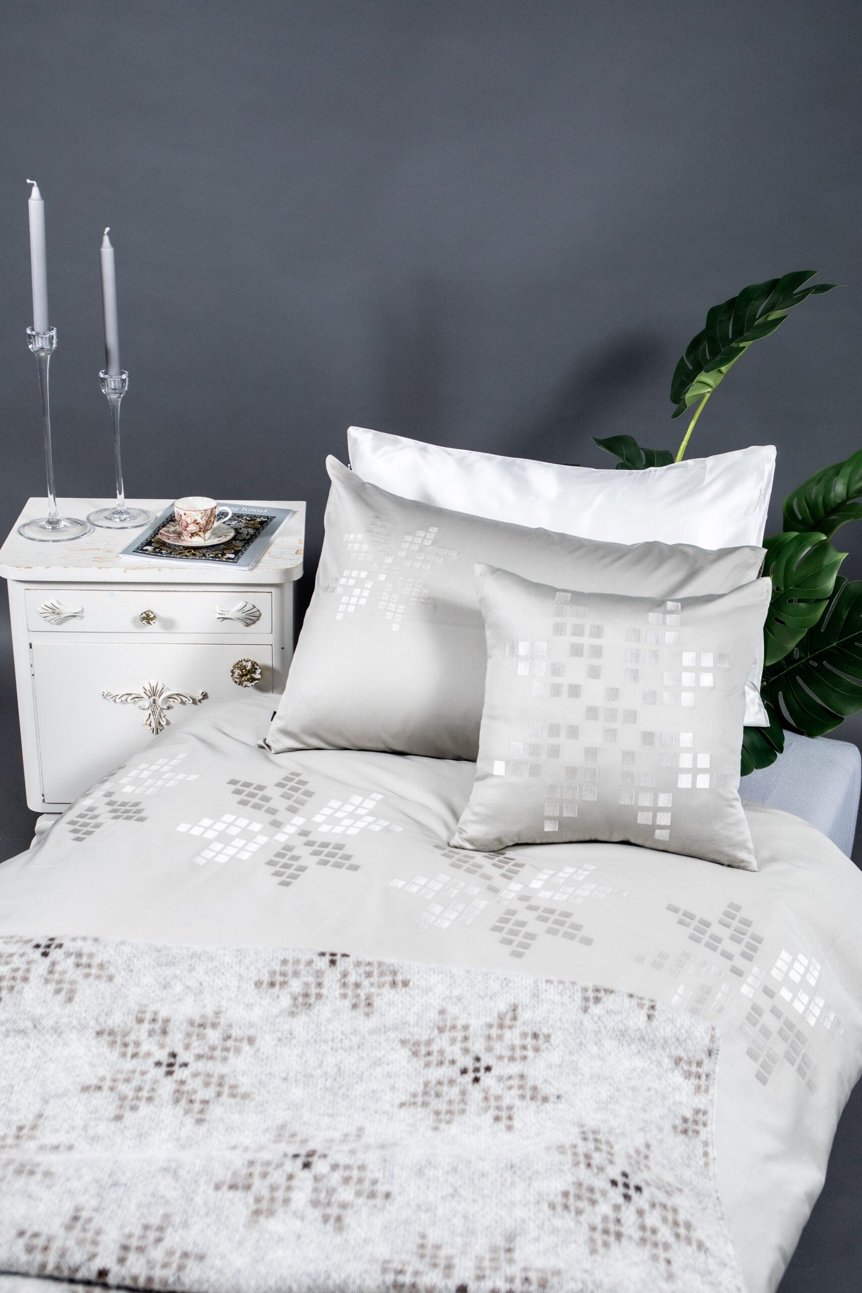 Áttablaðarós — 600‑Thread Satin Pima Cotton Duvet Set