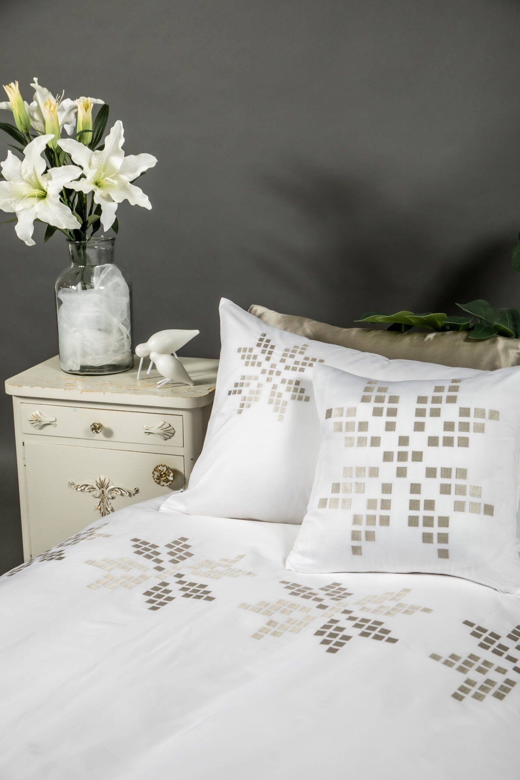 Áttablaðarós — 600‑Thread Satin Pima Cotton Duvet Set