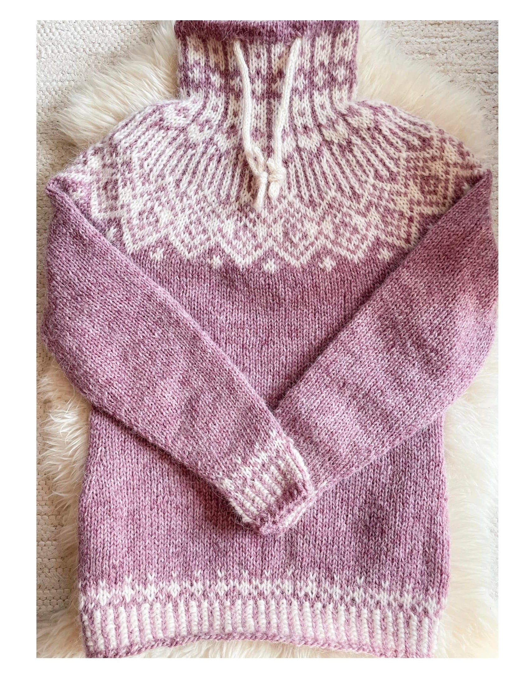 Börkur - Sunset Rose Women Sweater - Knitting Kit - The Icelandic Store