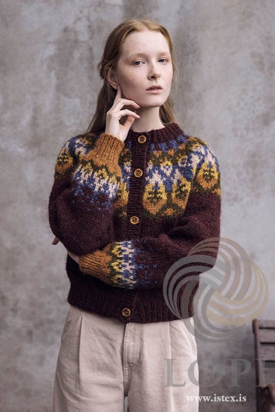 Reddish Brown Benefit Icelandic sweater knitting kit - The Icelandic Store