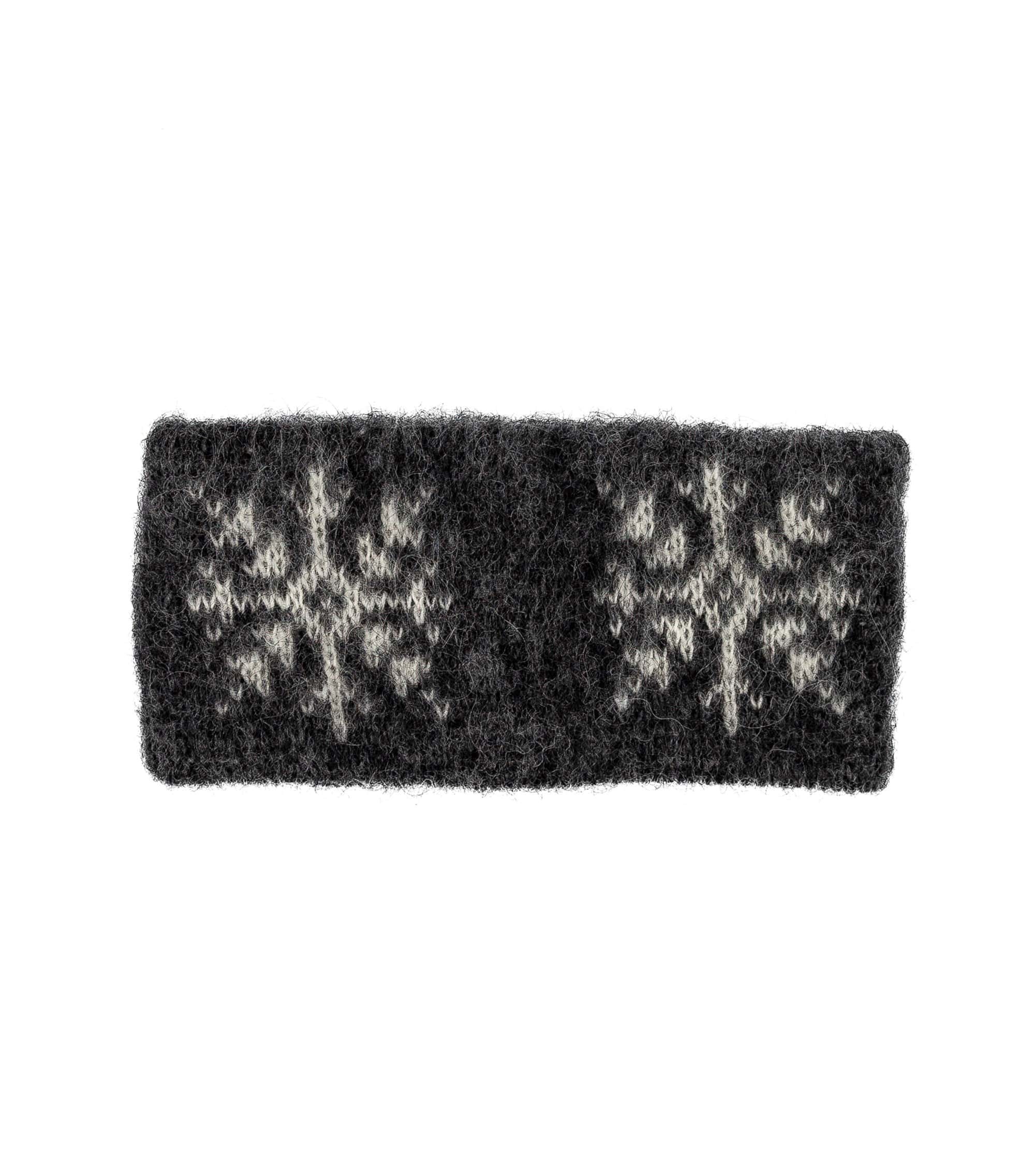 Brushed Wool Headband - Dark grey /  light grey Star - The Icelandic Store