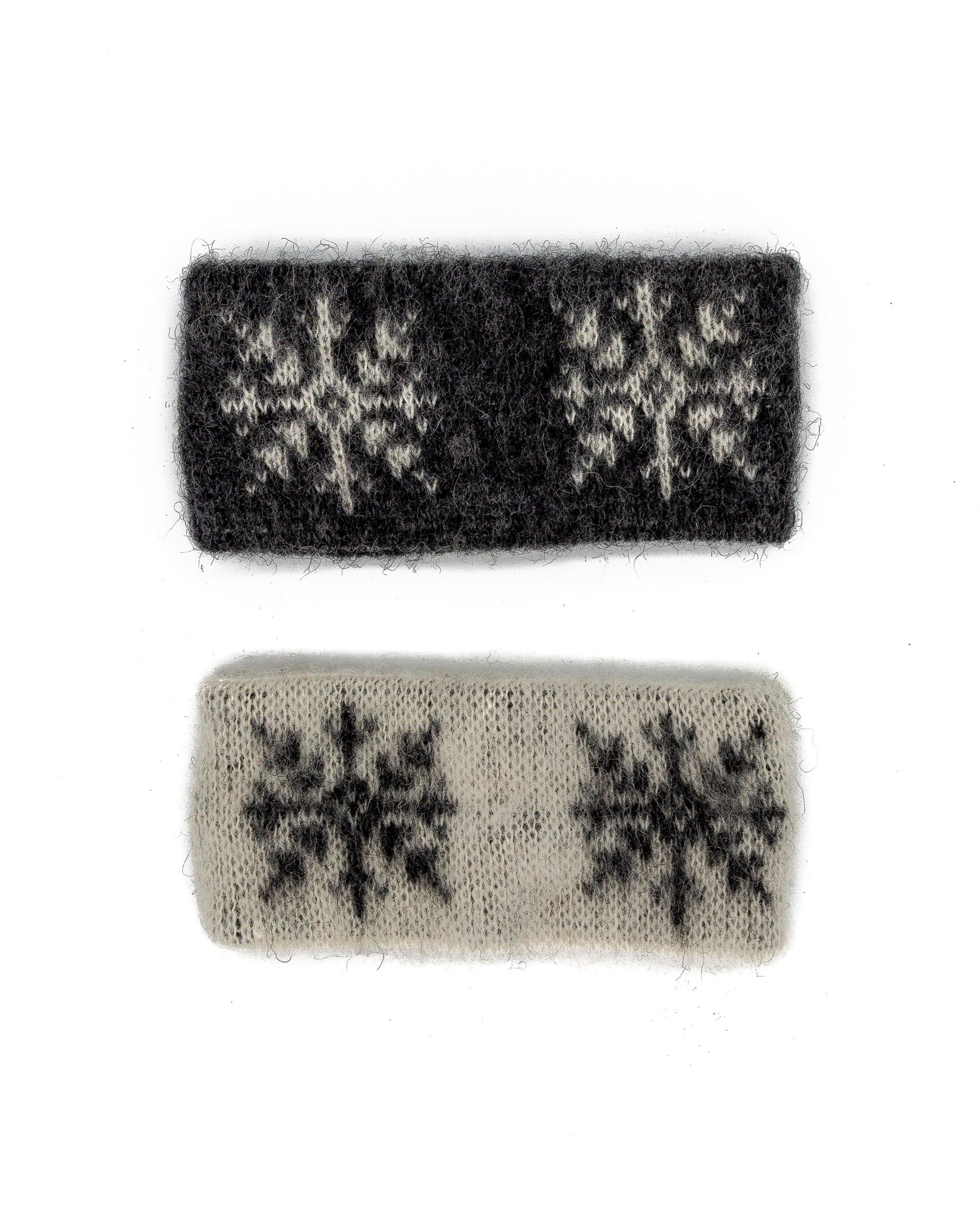 Brushed Wool Headband - Dark grey / light grey Star - The Icelandic Store