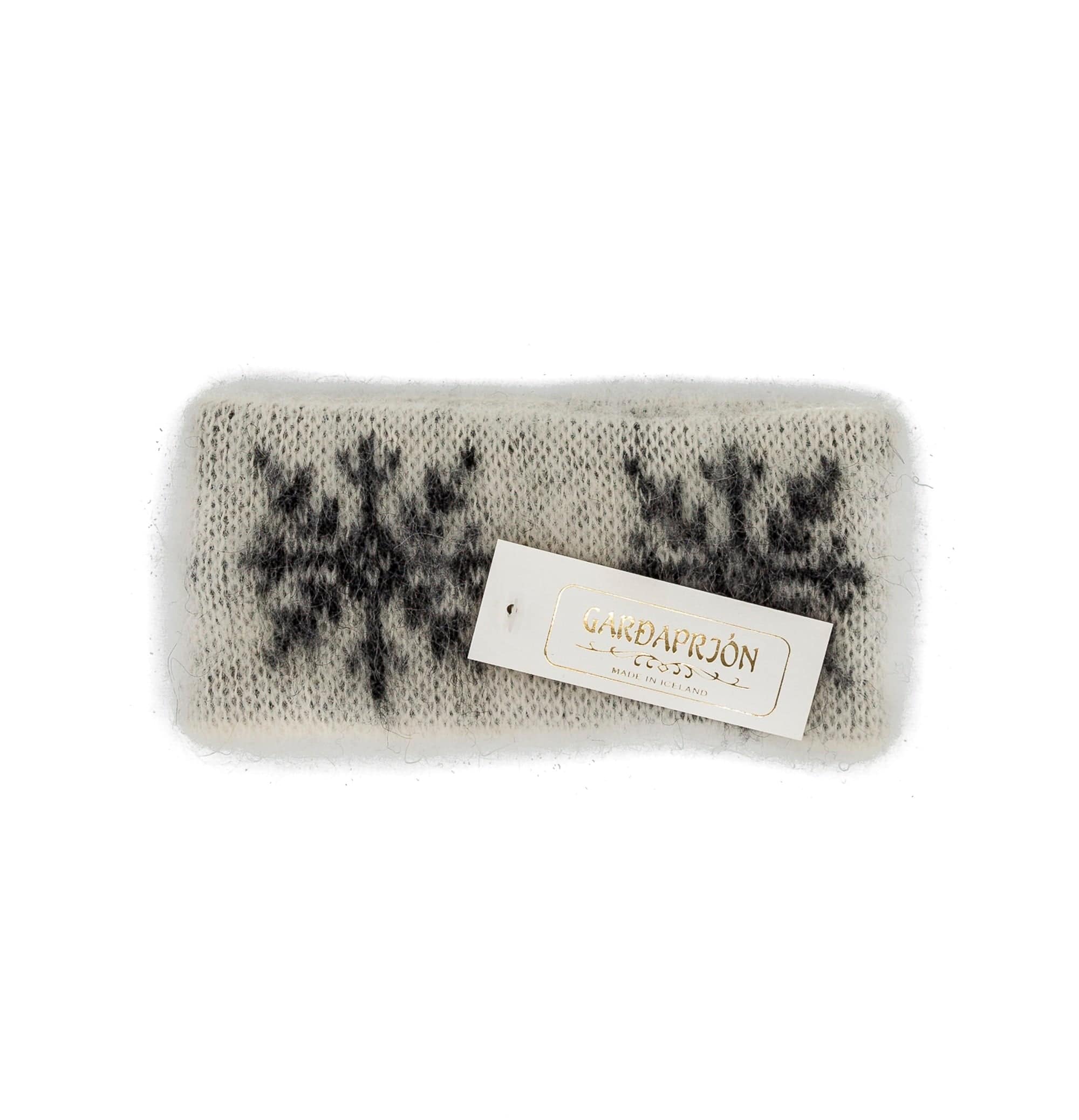 Brushed Wool Headband - White / Grey Star - The Icelandic Store