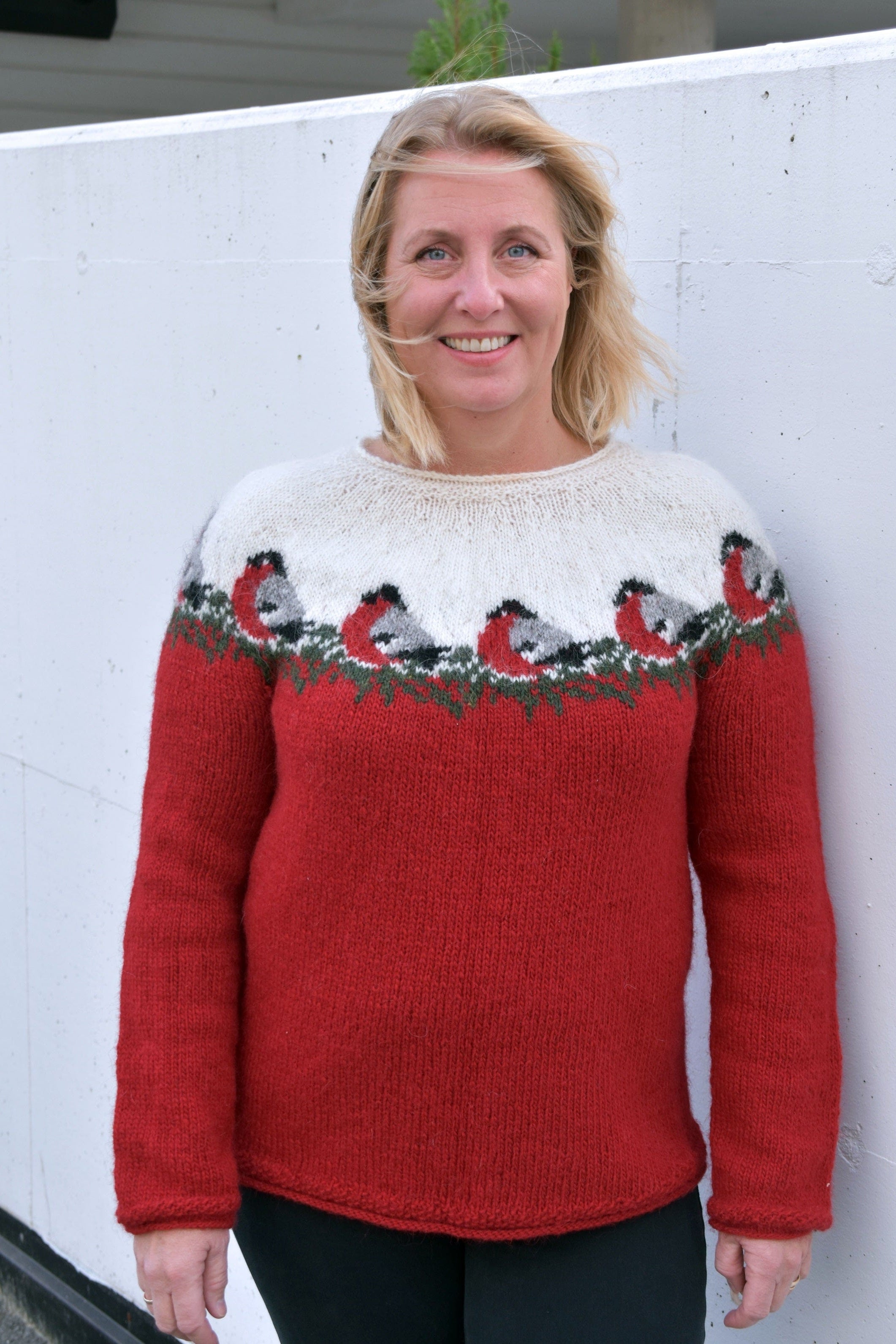 Bullfinch Icelandic Christmas sweater - Knitting Kit - The Icelandic Store