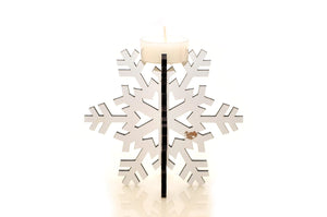 Christmas Snowflake Plywood Candle Holder Laser Cut