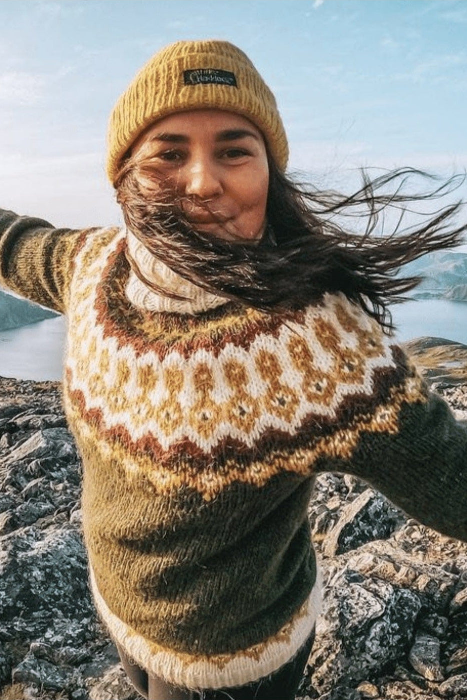 Čoarvegiella Green Winter Alafoss Wool Sweater - Knitting kit - The Icelandic Store