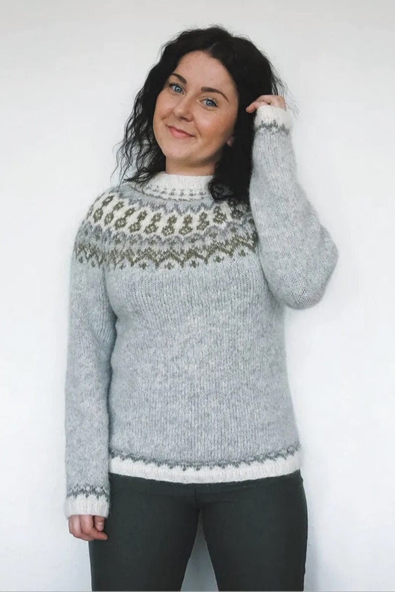 Coarvegiella Grey Summer Lettlopi Wool sweater - Knitting Kit - The Icelandic Store