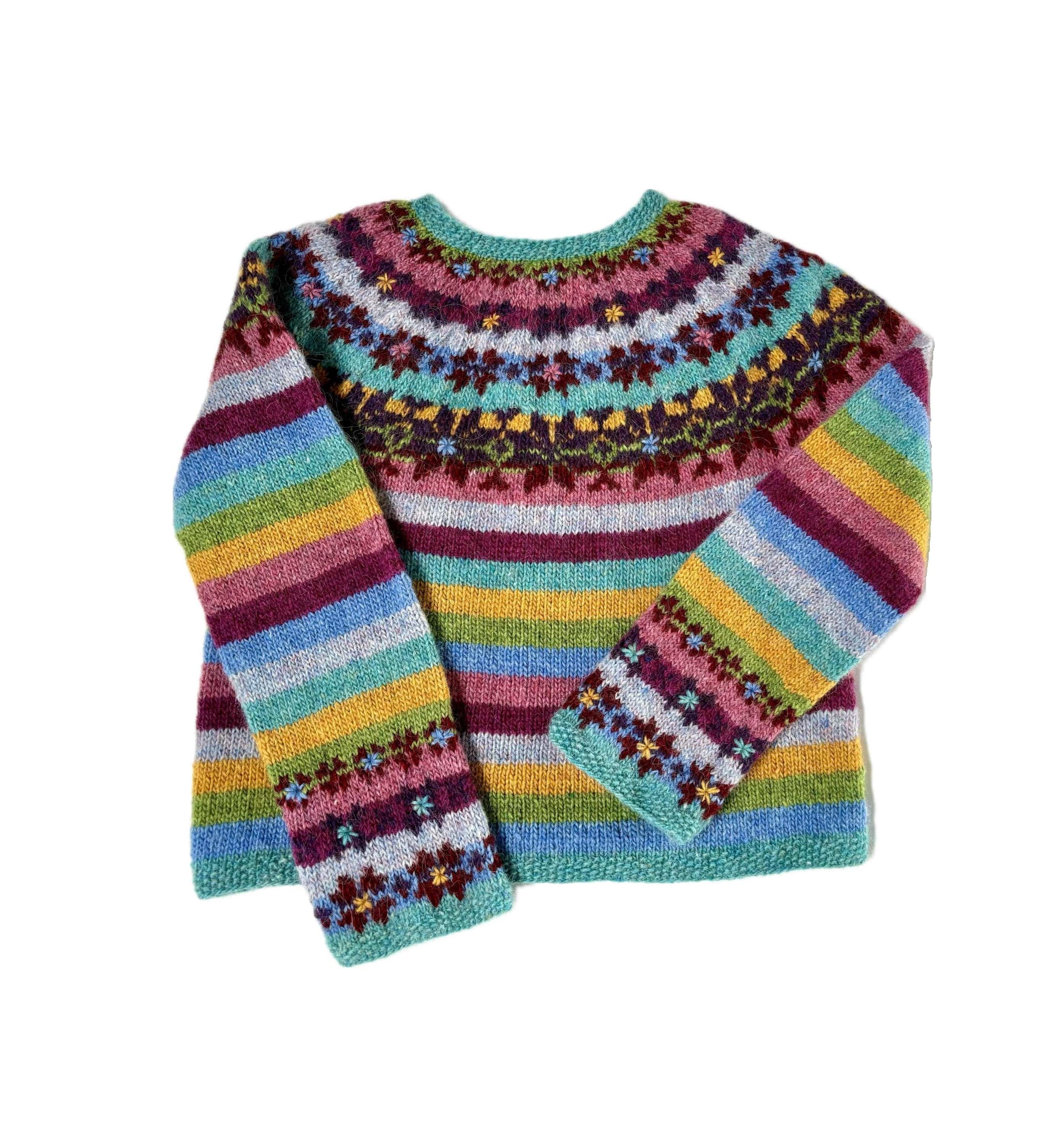 Fjör colorful wool sweater - Knitting Kit - The Icelandic Store