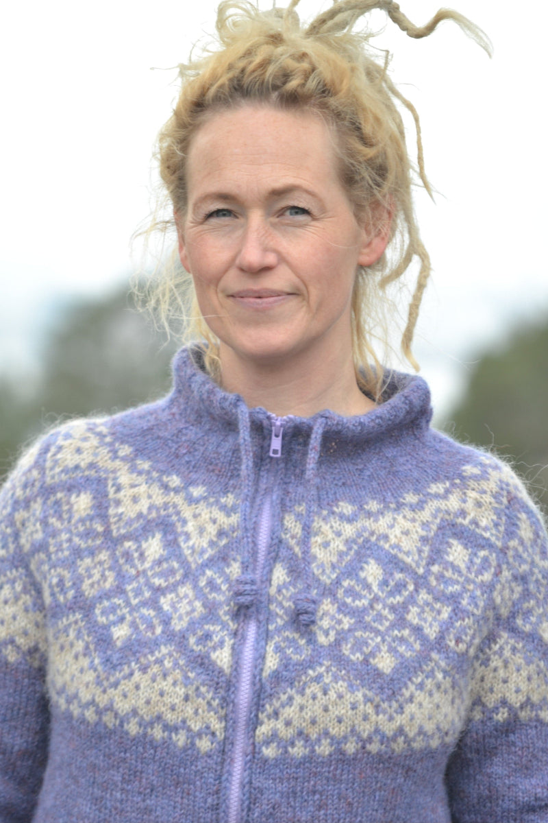 Freckleface Violet unisex cardigan Knitting Kit - The Icelandic Store