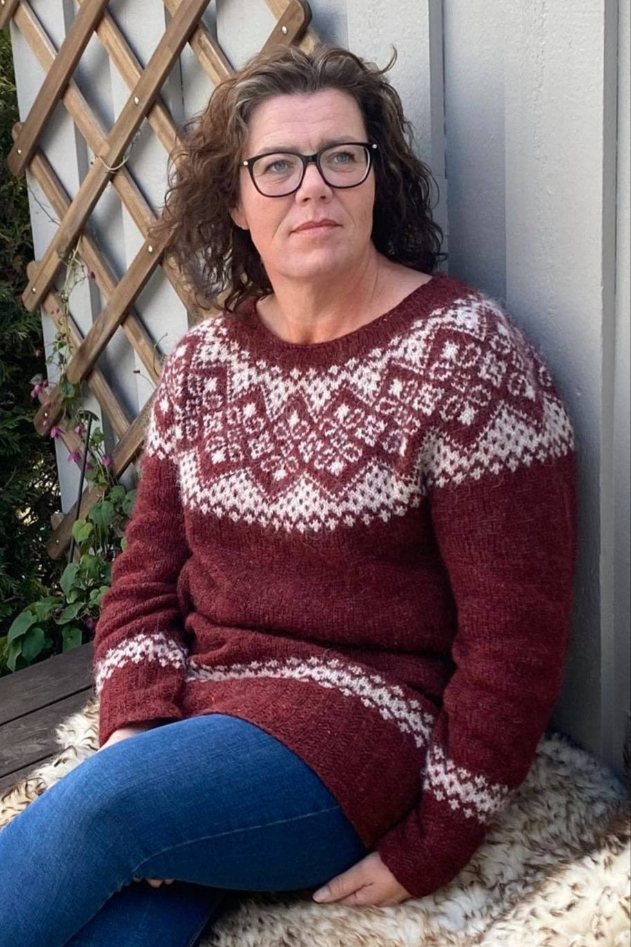 Freckleface Violet unisex cardigan Knitting Kit - The Icelandic Store