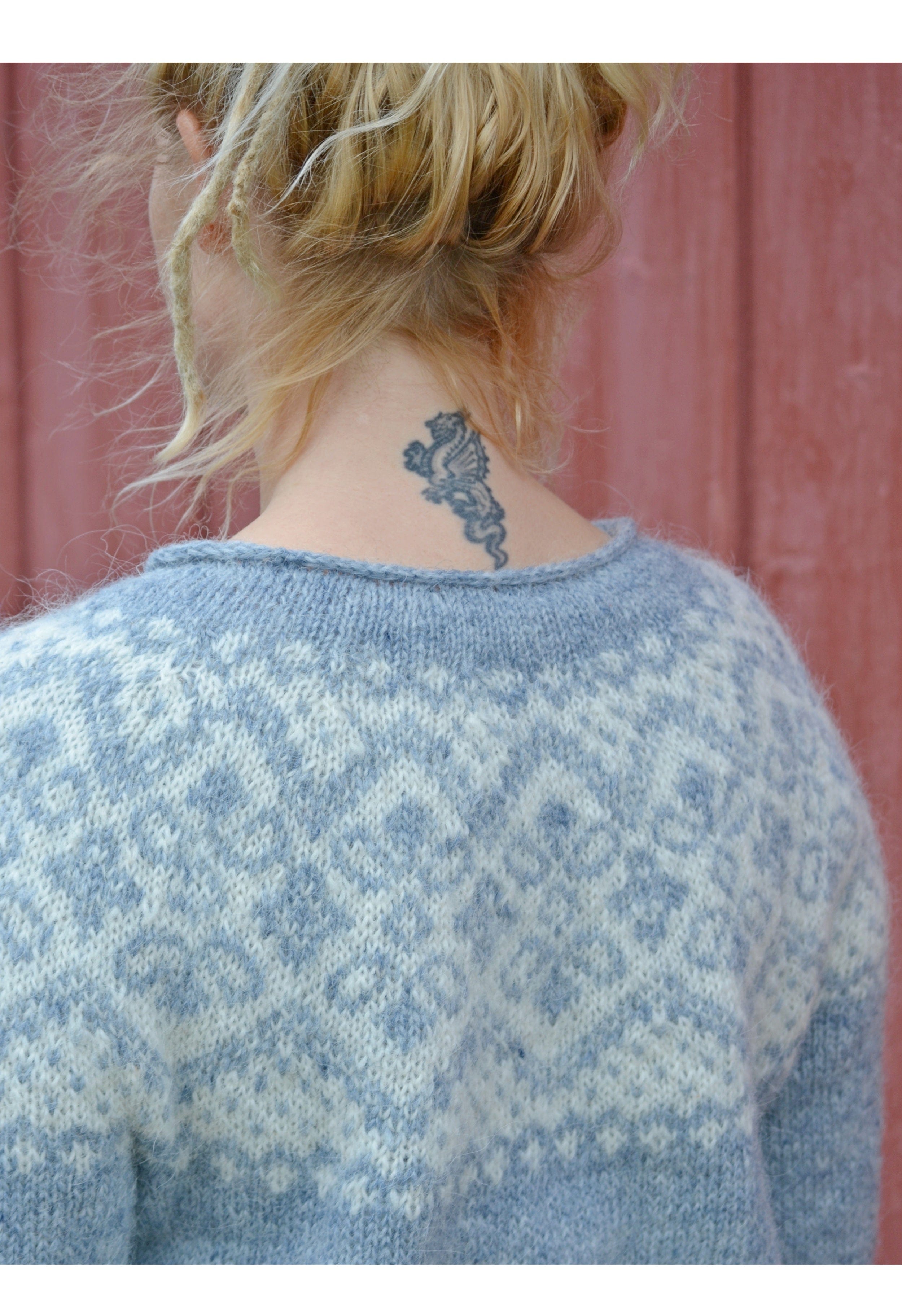 Freckleface Light Blues Blue sweater Knitting Kit - The Icelandic Store