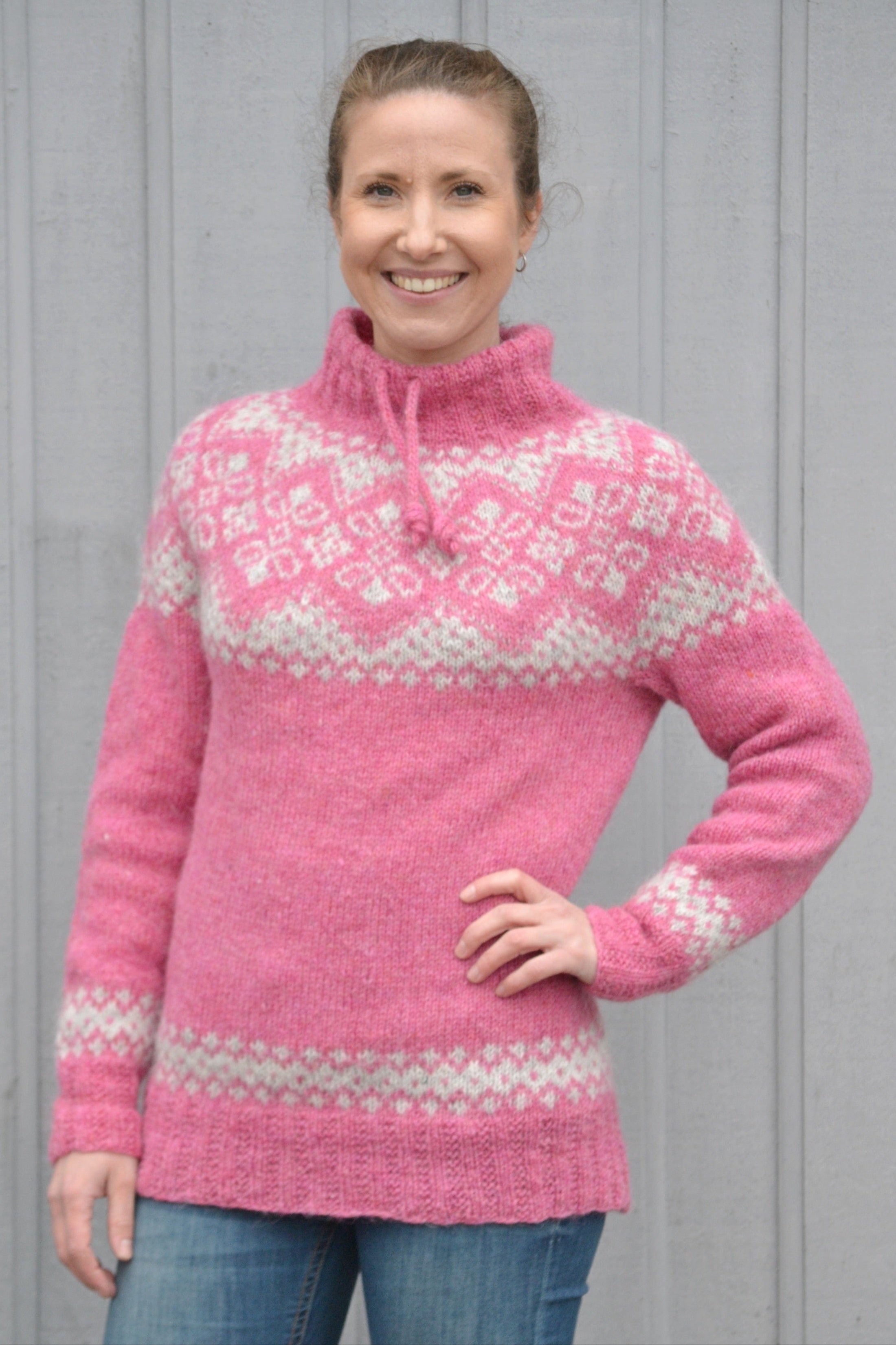 Freckleface Violet unisex cardigan Knitting Kit - The Icelandic Store
