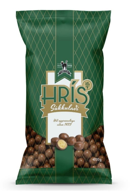 Freyju Hrís chocolate covered corn puffs spheres - Icelandic candy