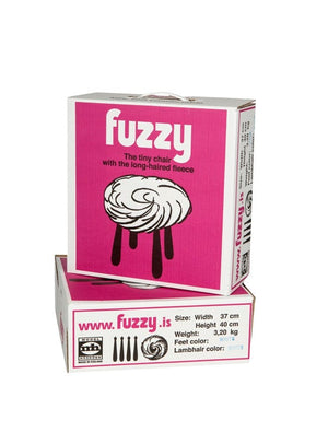 Fuzzy - Icelandic black sheepskin wool fur stool