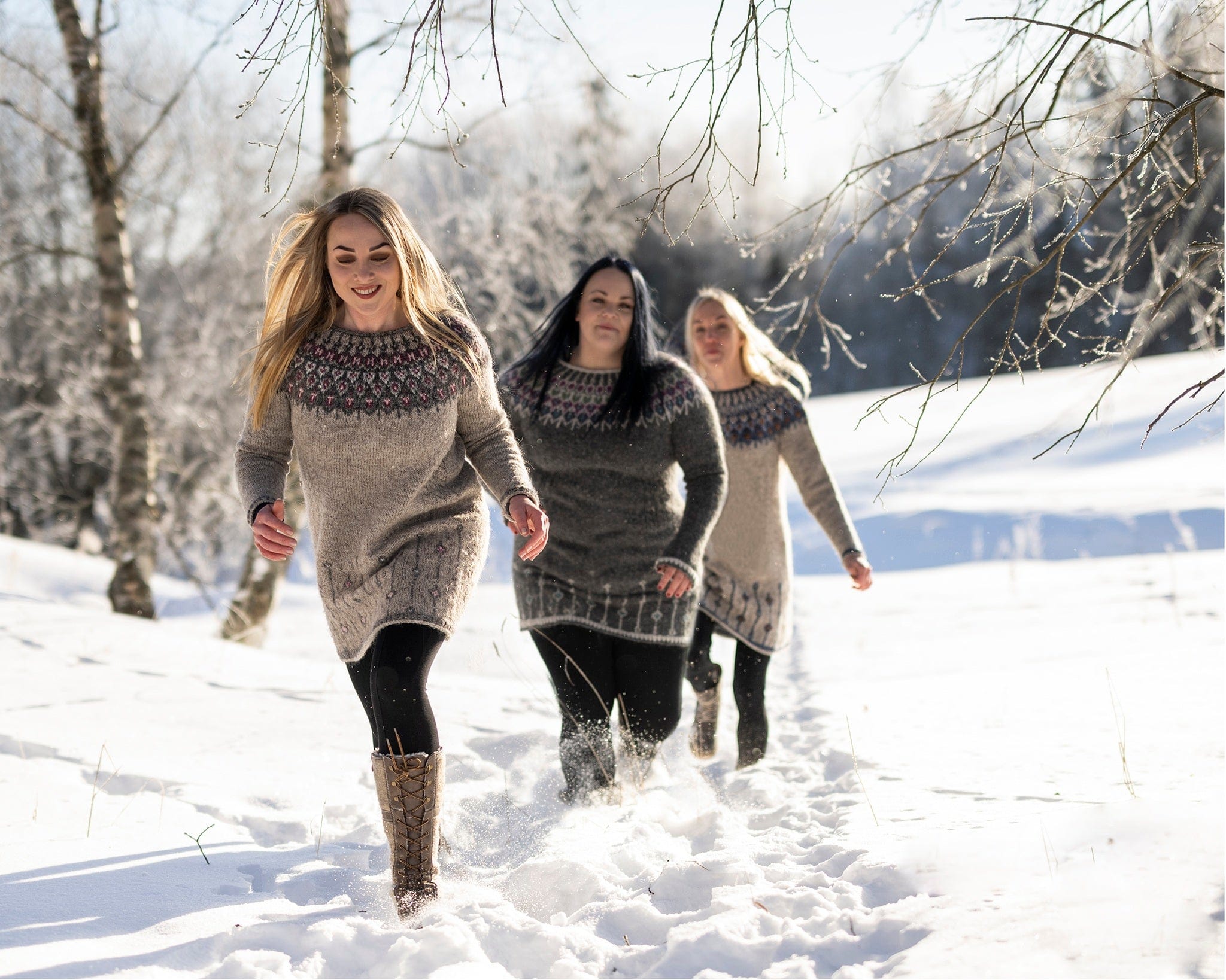 Gimsteinn Light Ash Lettlopi Long Sweater Dress - Knitting Kit - The Icelandic Store