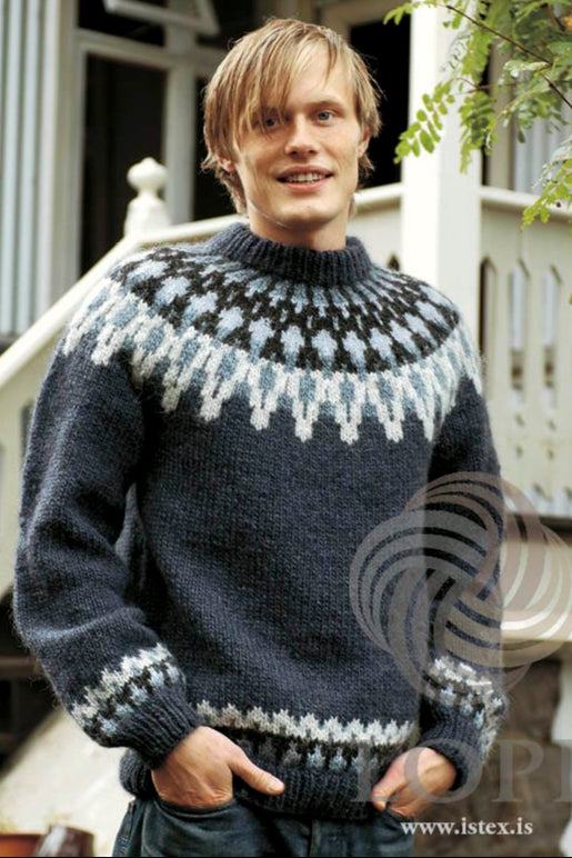 Grein Blue Icelandic sweater - Knitting Kit - The Icelandic Store