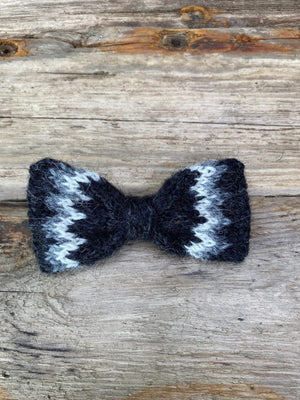 Knitted Wool Bow Tie - Light Blue