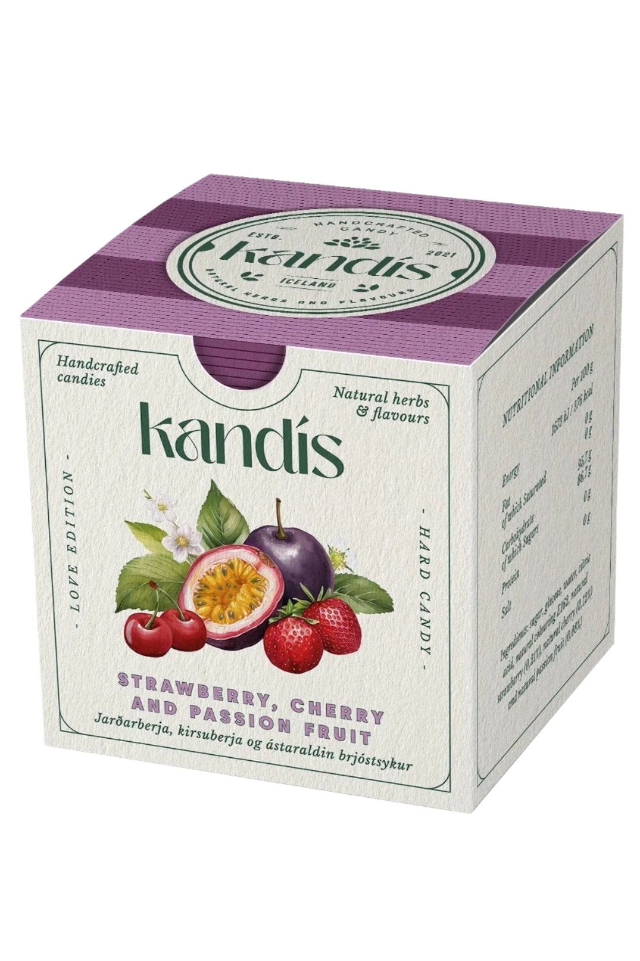 Handcrafted hard candy with Strawberry, Cherry & Passion fruit - The Icelandic Store