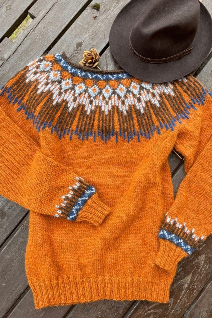 Hopi Copper Lettlopi sweater - Knitting Kit - The Icelandic Store