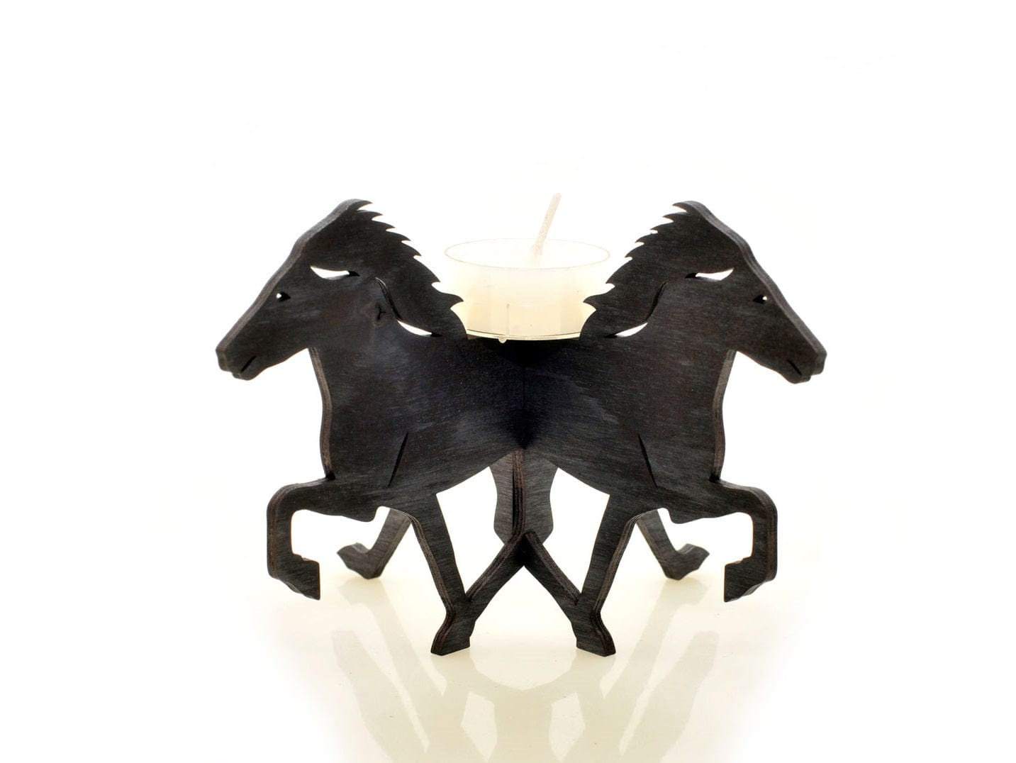 Icelandic Horse Shaped Plywood Candle Holder Laser Cut - The Icelandic Store