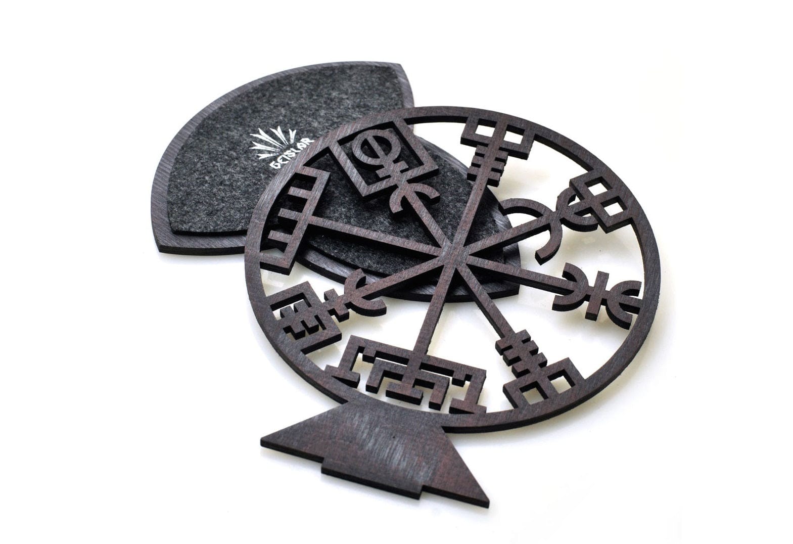 Vegvisir Plywood Candle Holder Laser Cut - The Icelandic Store