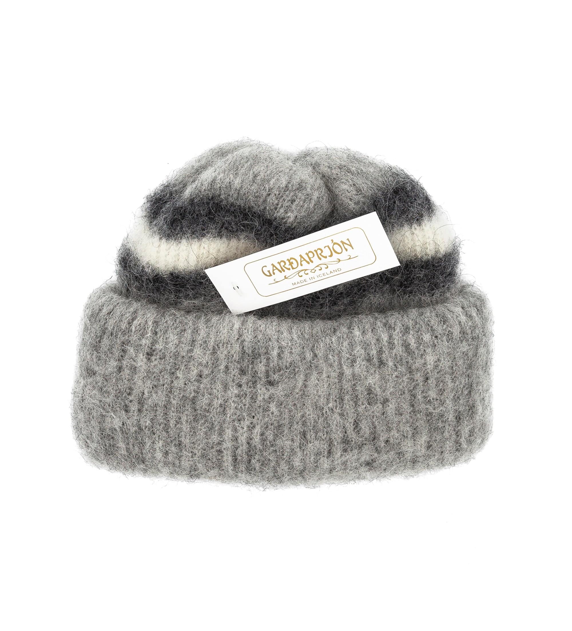 Brushed Icelandic Wool Scarf - Light Grey / White / Black - The Icelandic Store