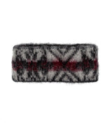 Brushed Wool Headband - Black with light grey and red frostrose