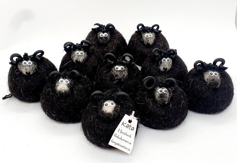 Icelandic Felted Wool Sheep Ornament - Black - The Icelandic Store