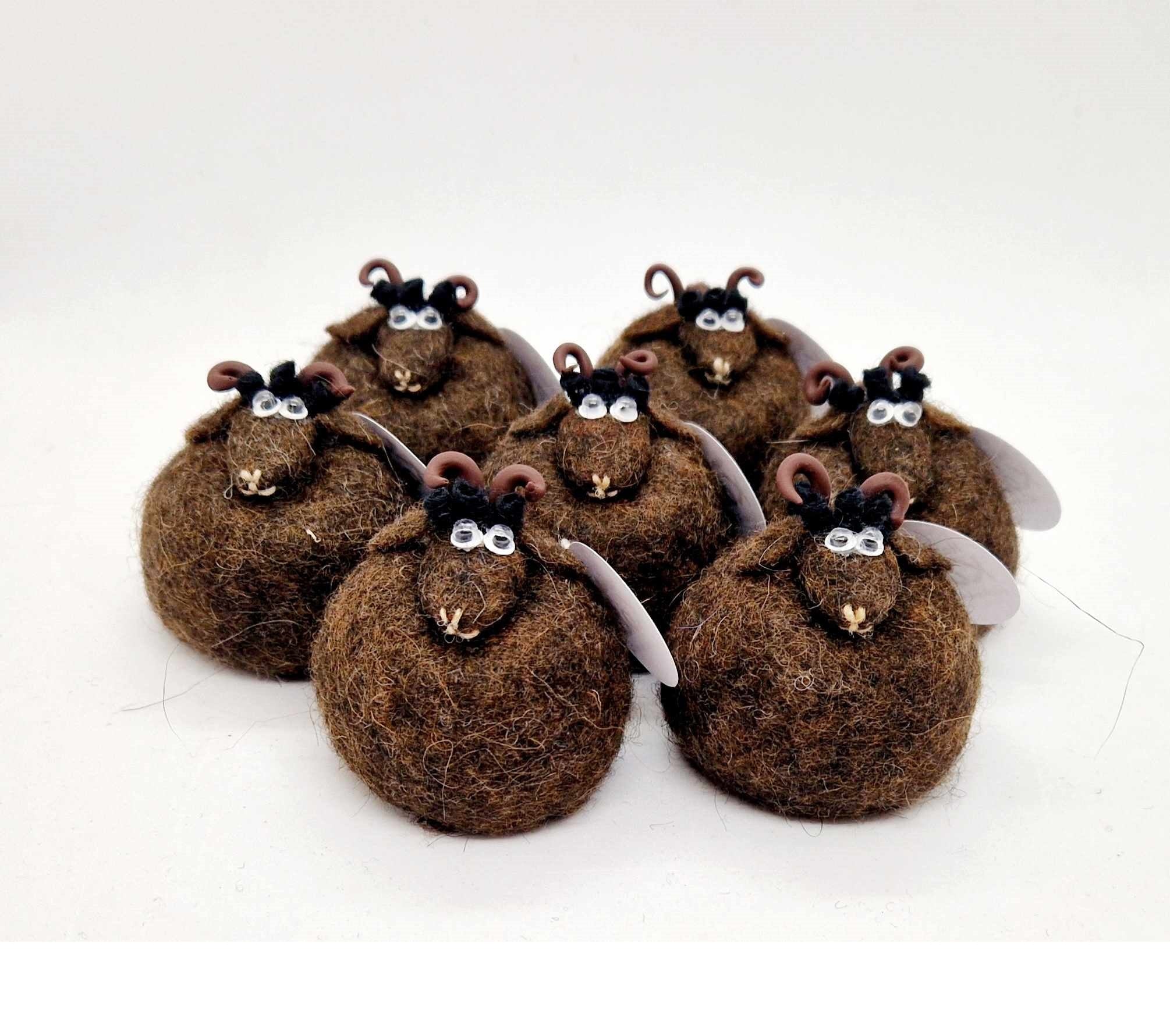Icelandic Felted Wool Sheep Ornament - Brown - The Icelandic Store