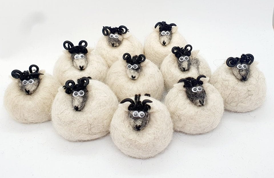 Icelandic Felted Wool Sheep Ornament - White - The Icelandic Store