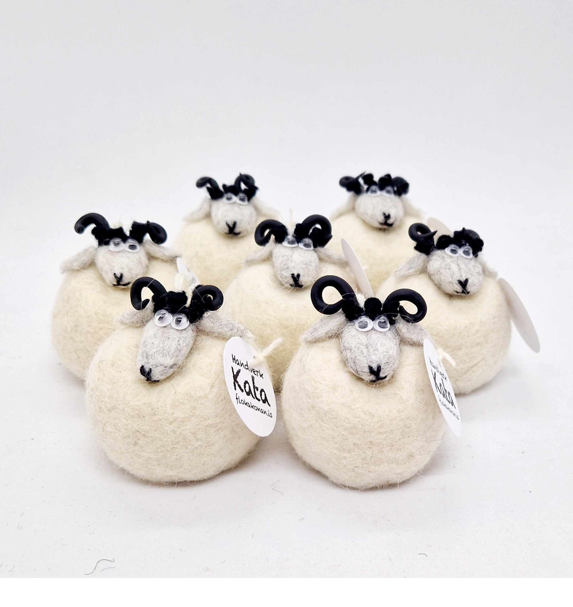 Icelandic Felted Wool Sheep Ornament - White - The Icelandic Store