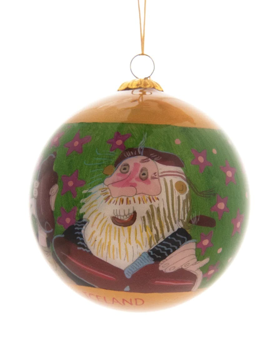 Handpainted Christmas Ball Ornament, Sausage Thief & Window Peeper - The Icelandic Store