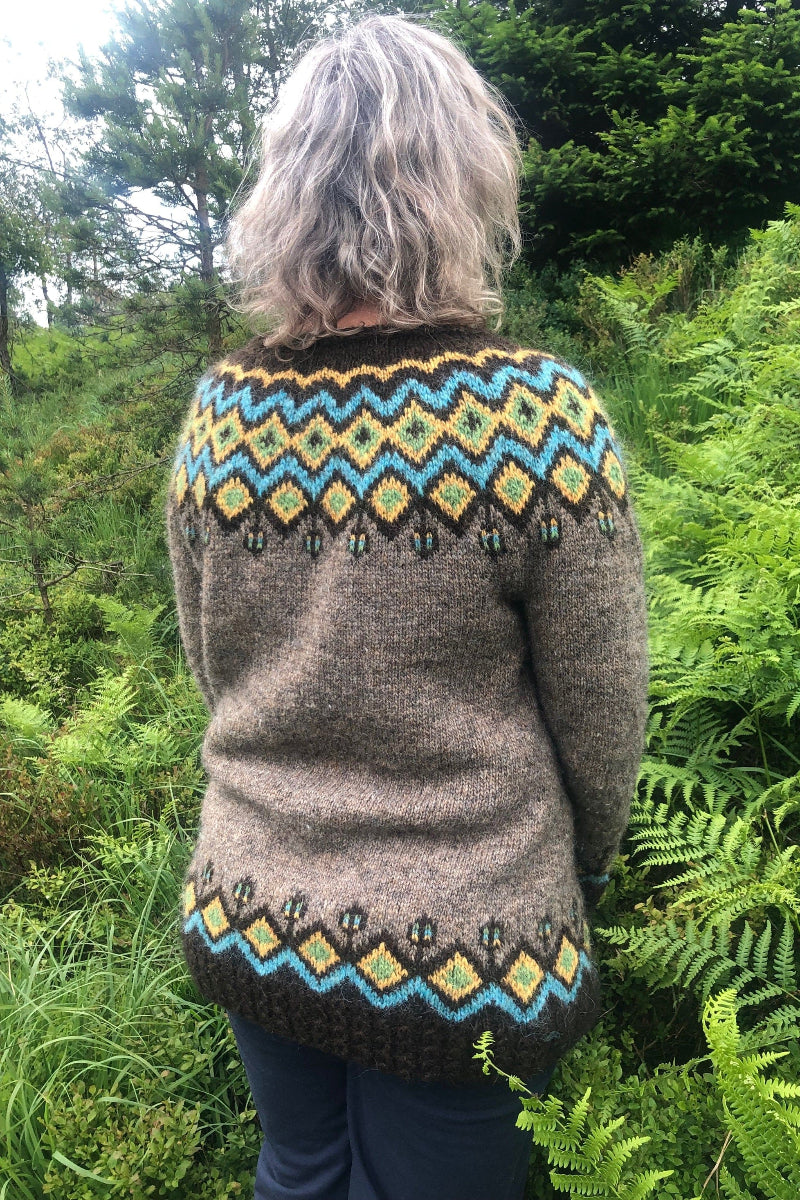 Jonsok - Murky colored wool sweater - Knitting Kit - The Icelandic Store