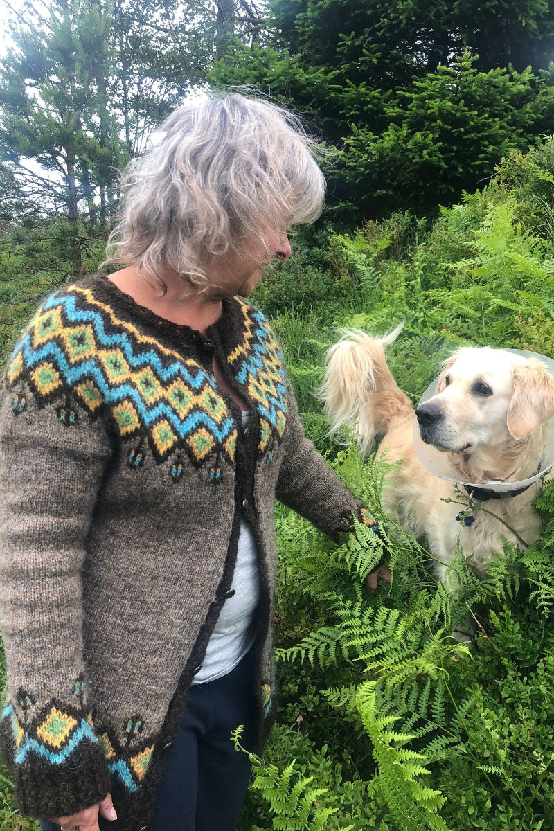 Jonsok - Murky colored wool cardigan - Knitting Kit - The Icelandic Store