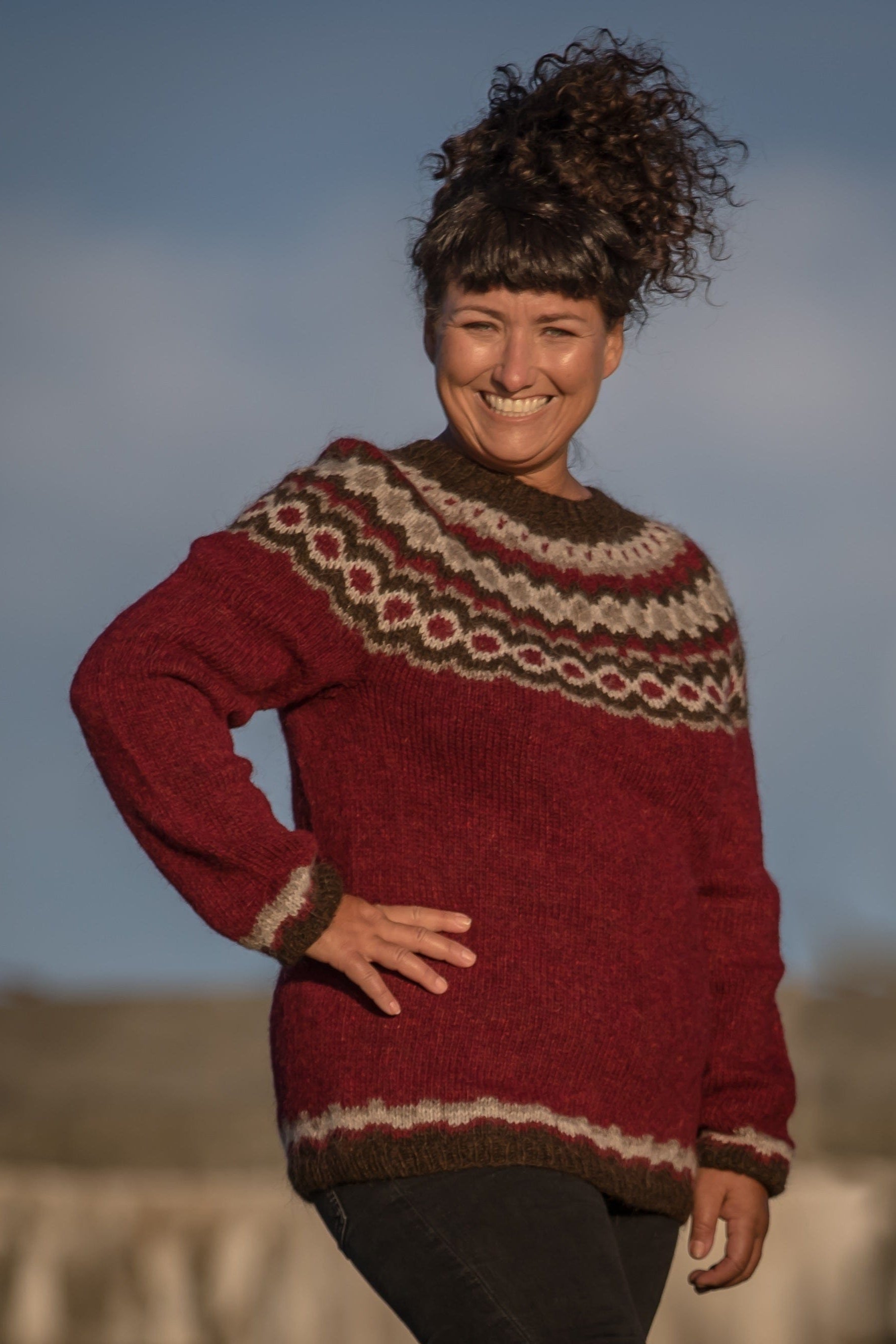 Killian Icelandic sweater Red - Knitting Kit - The Icelandic Store