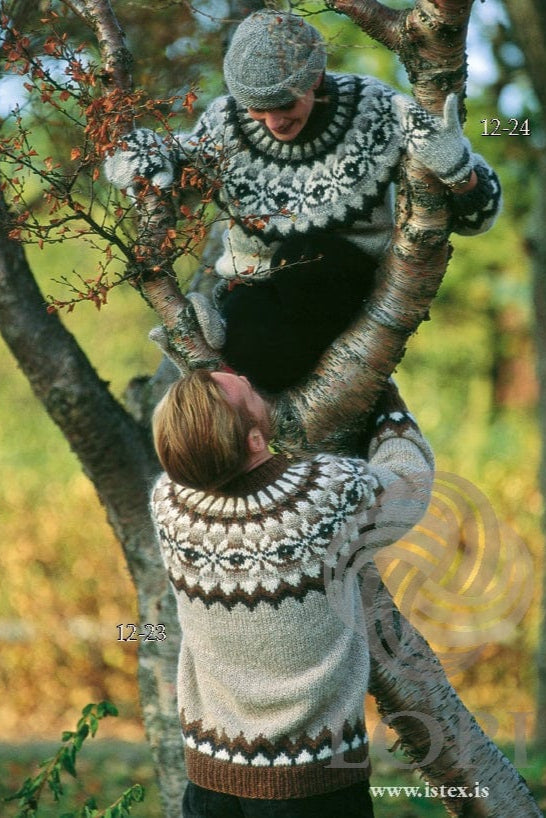 Auður - Light Grey Icelandic wool sweater - Knitting Kit - The Icelandic Store