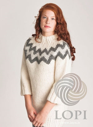 Rosa - White Long Bulky Sweater Knitting Kit