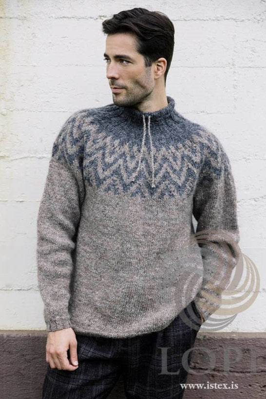 Mountain Icelandic sweater Grey - Knitting Kit - The Icelandic Store