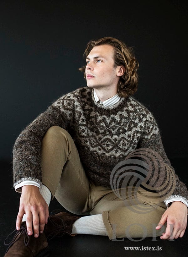 Ugla Brownish Wool Sweater - Knitting Kit - The Icelandic Store