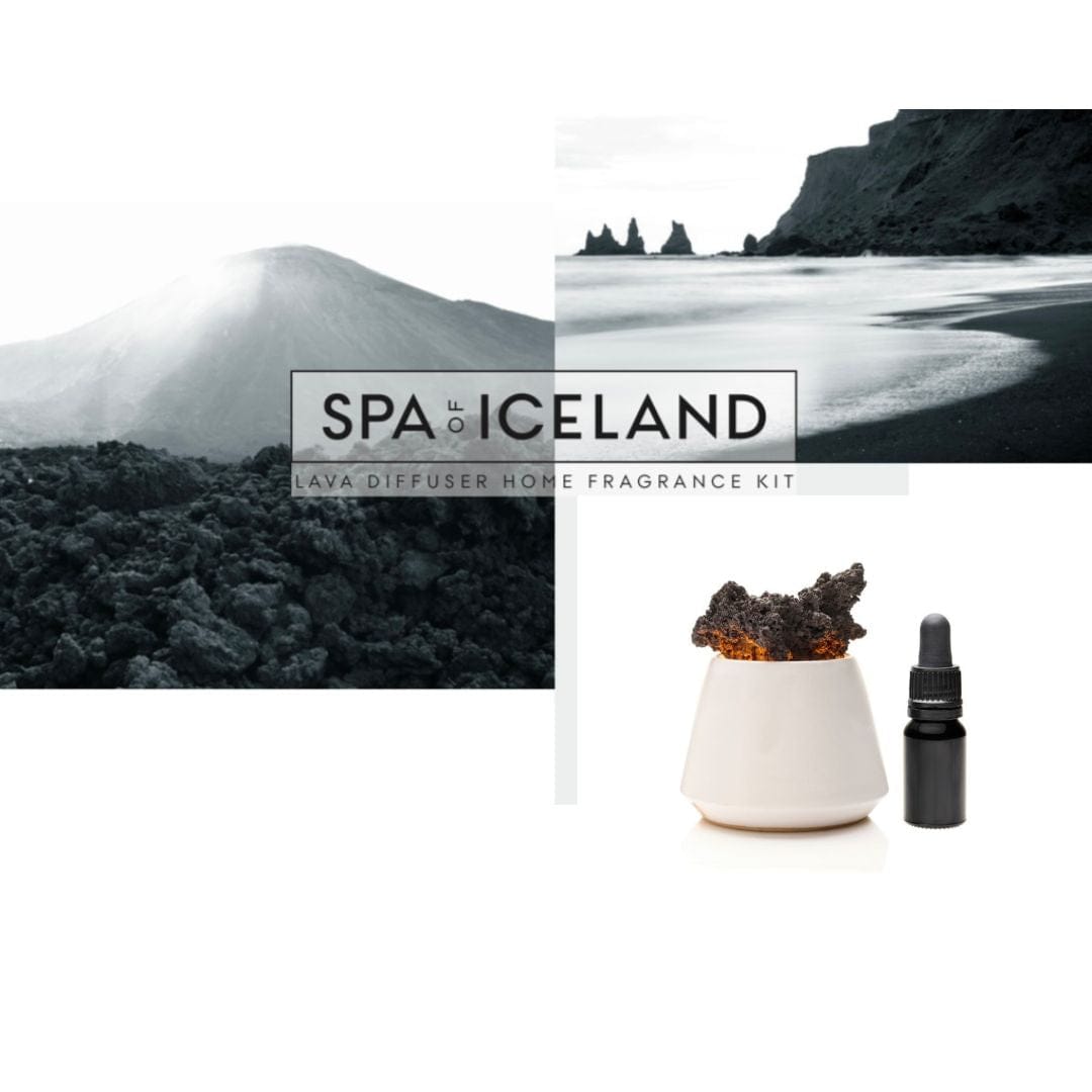 Lava Diffuser – Ceramic candle holder, lava lumps and aroma oil – White