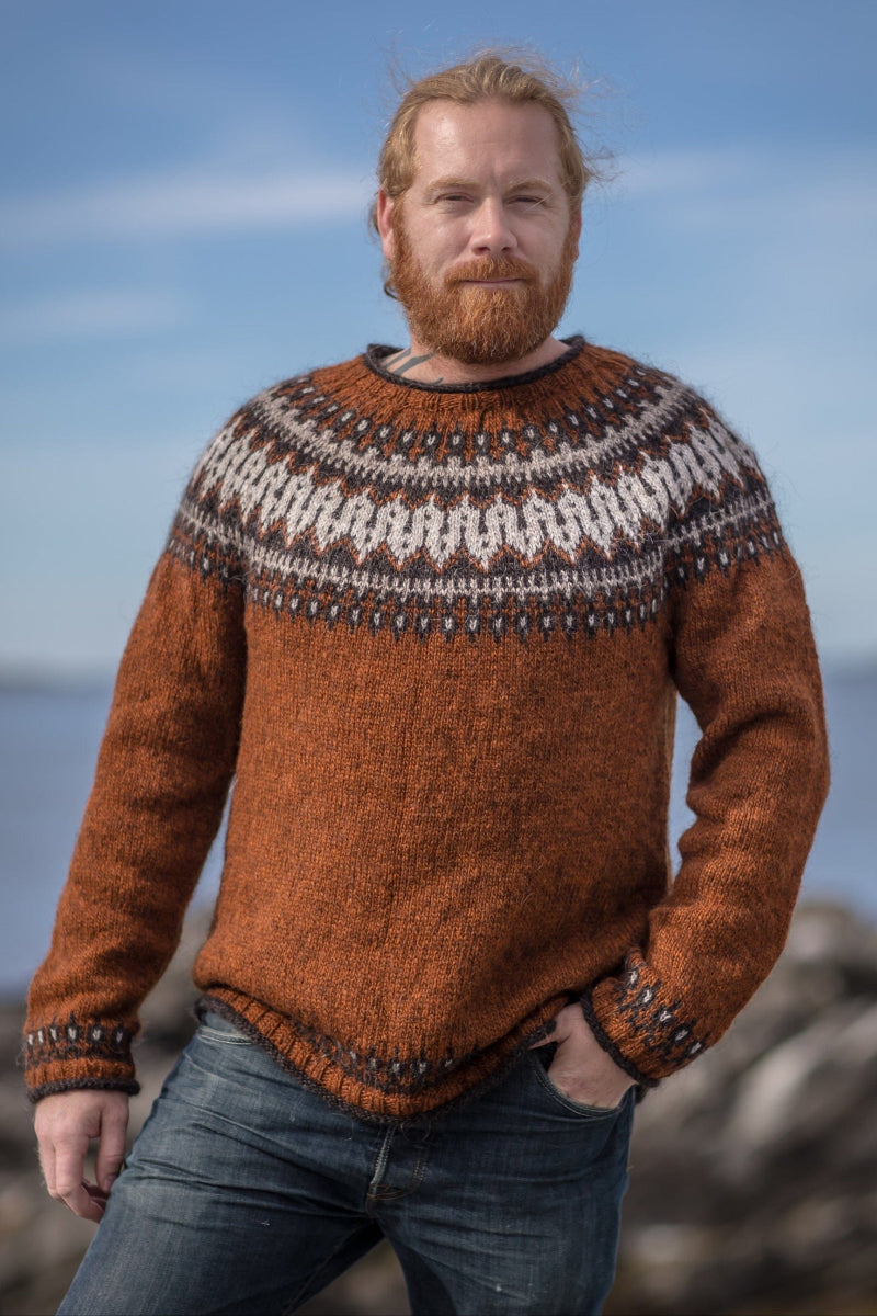Leopold Icelandic Sweater Rust Heather - Knitting Kit - The Icelandic Store