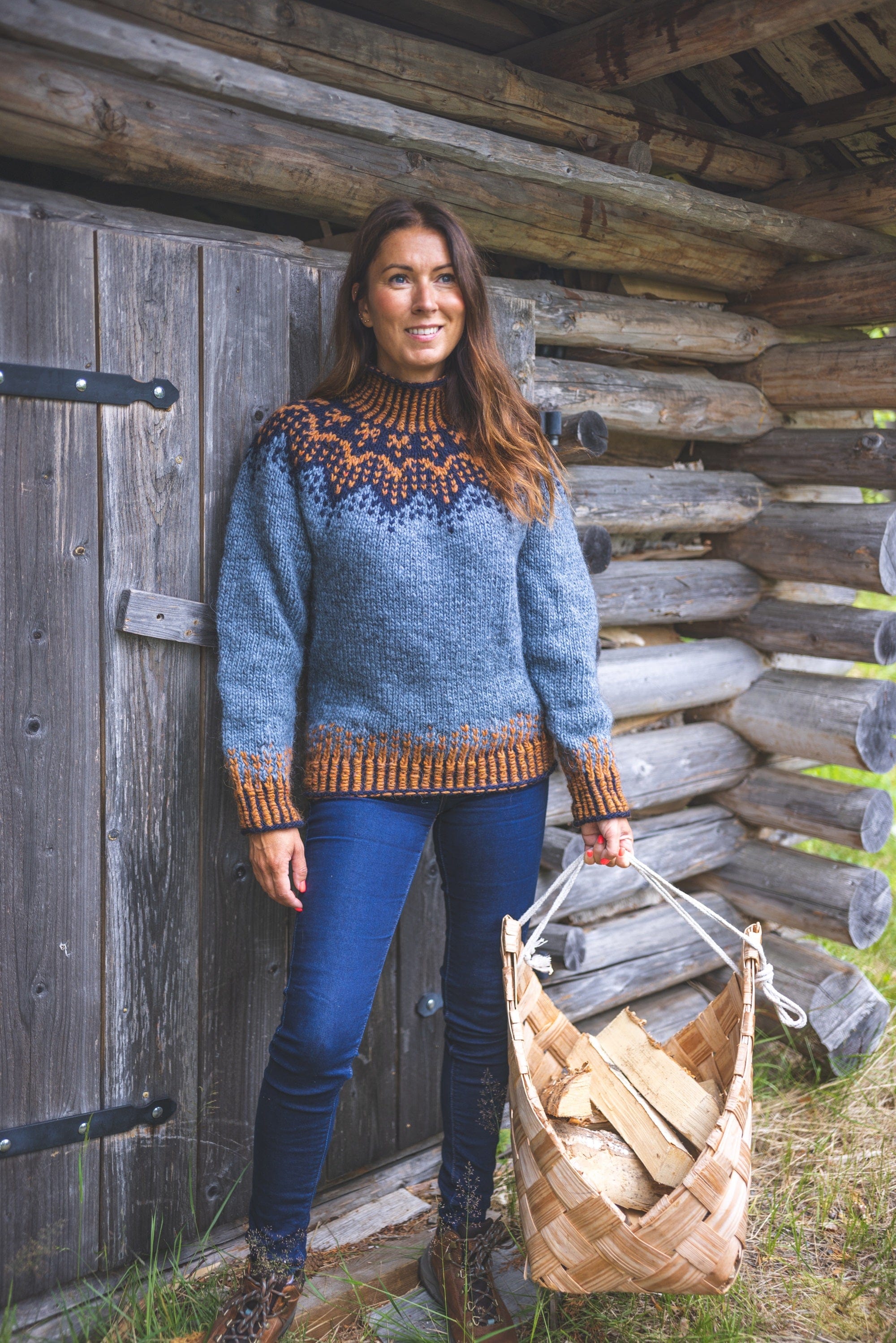 Merineule Blue - Wool sweater knitting kit - The Icelandic Store
