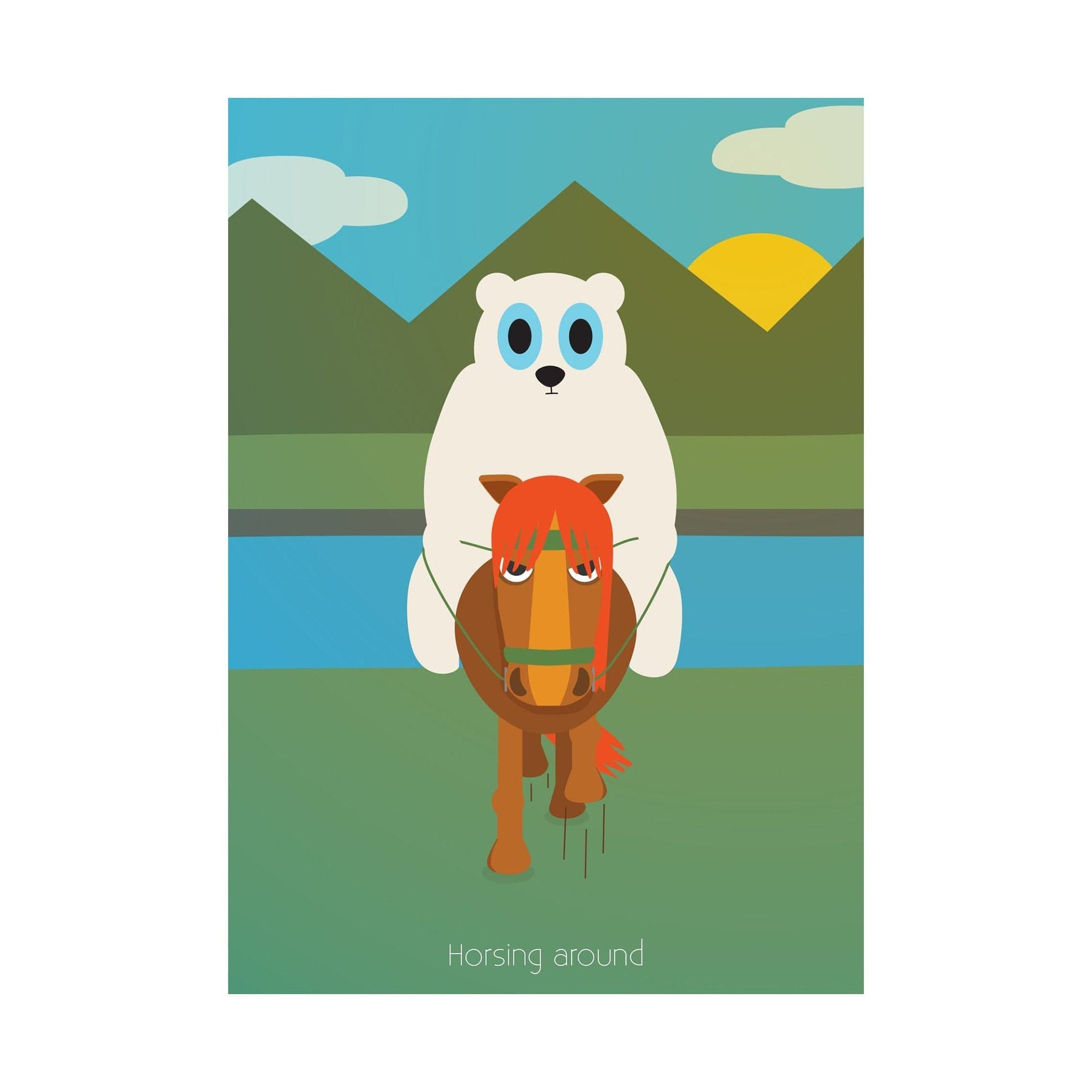 Horsing Around | Postcard