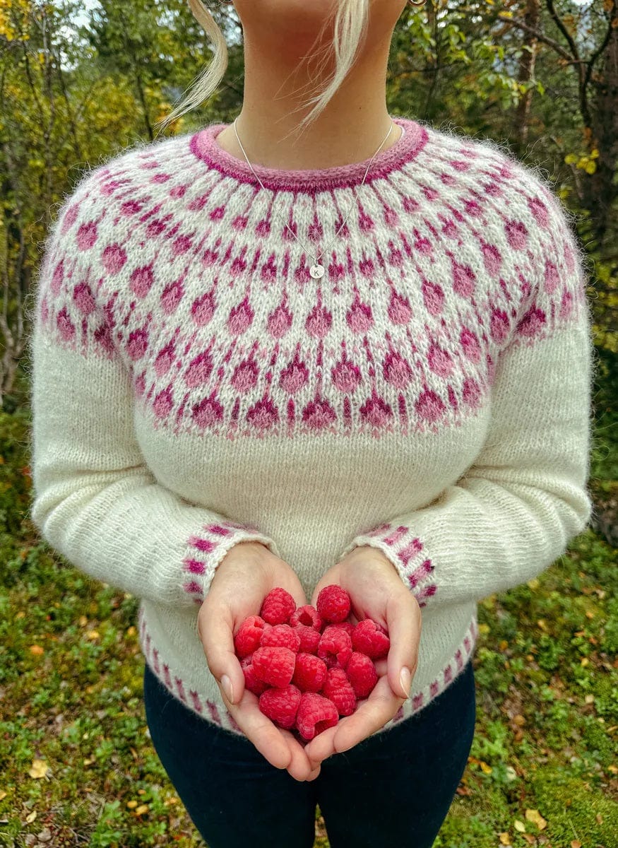Raspberry White & Pink Fjallalopi sweater - Knitting Kit - The Icelandic Store