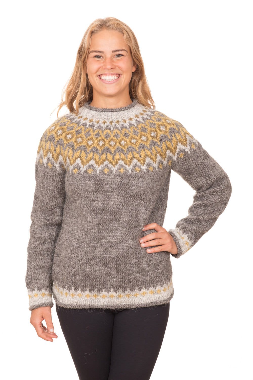 Riddari - Grey and Yellow Knitting Kit - The Icelandic Store