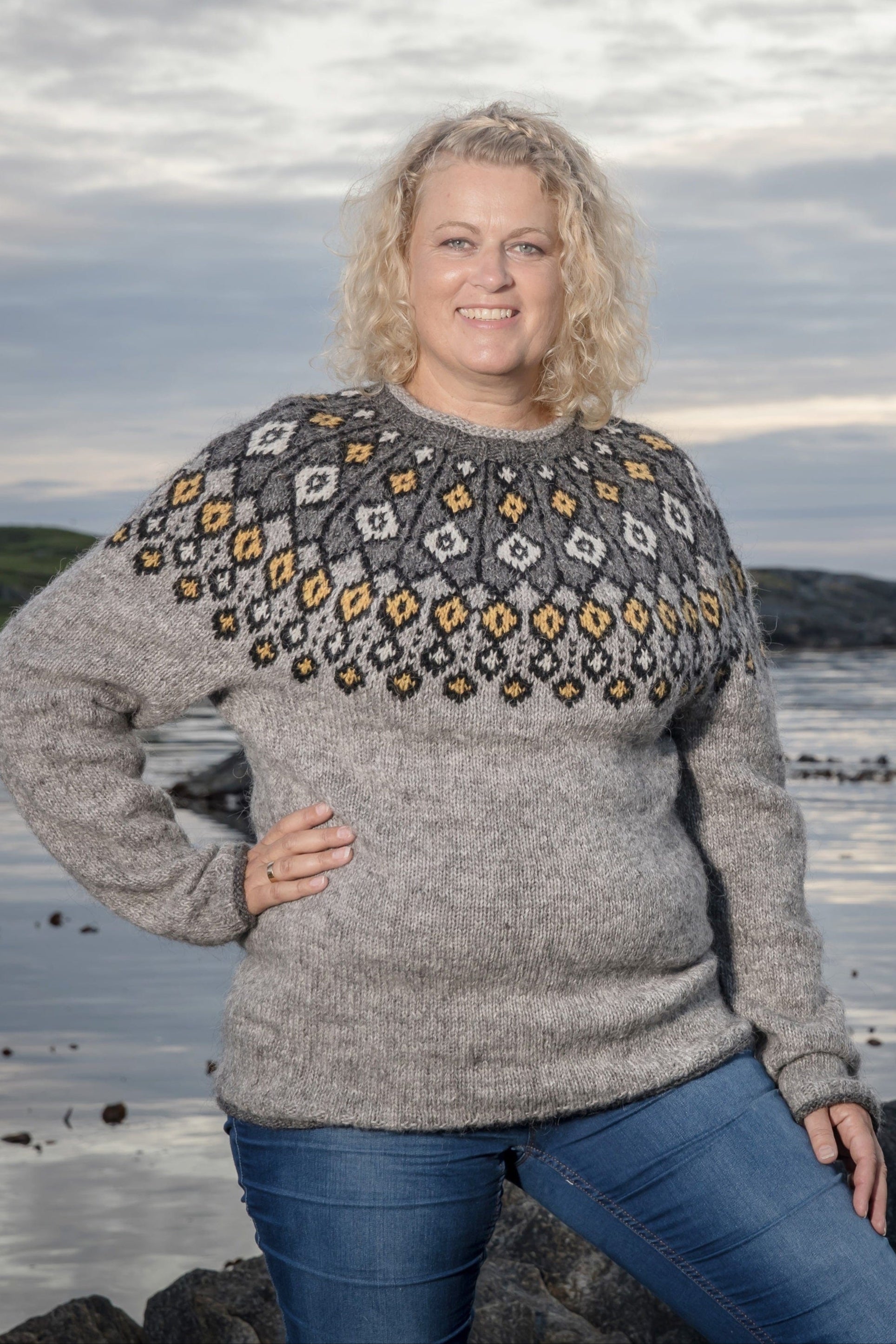 Rudy Unisex Grey Lettlopi Wool sweater - Knitting Kit - The Icelandic Store